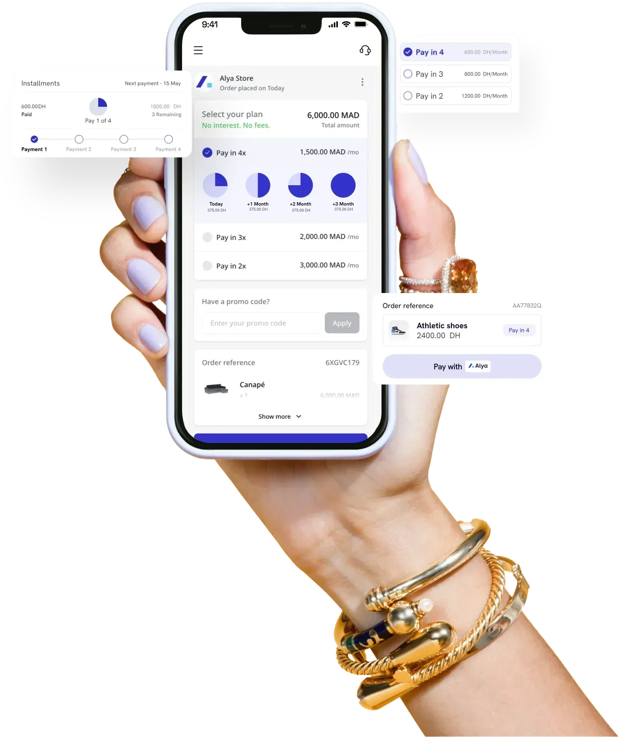 Alya app mobile mockup